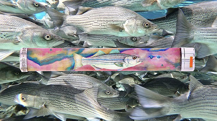 Voyager Rip Tide striped Bass luxury cannabis joint storage tube Holiday fishing gift