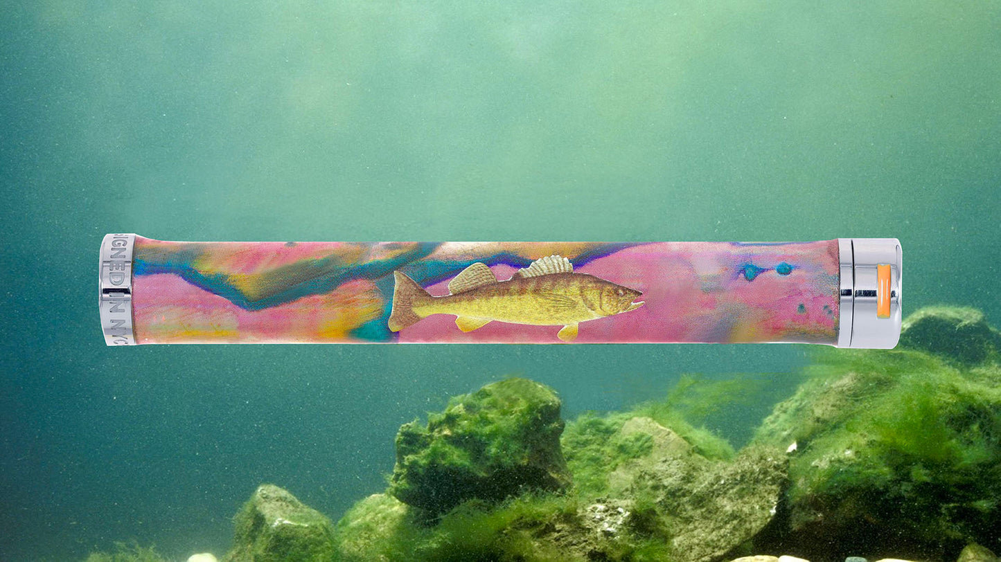 Voyager Rip Tide Walleye wall eye luxury cannabis joint storage tube Holiday fishing gift