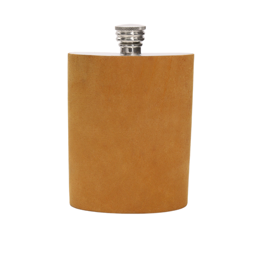 Heritage Pewter Flask — Luxury Leather Wrapped 6oz Spirit Carrier
